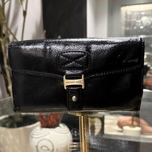 Michael Kors Shiny Black Leather Clutch